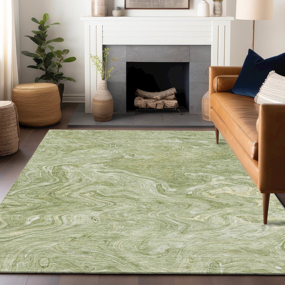 Luxury Washable Indoor/Outdoor Ravenna Sage 5' x 7'6" Rug