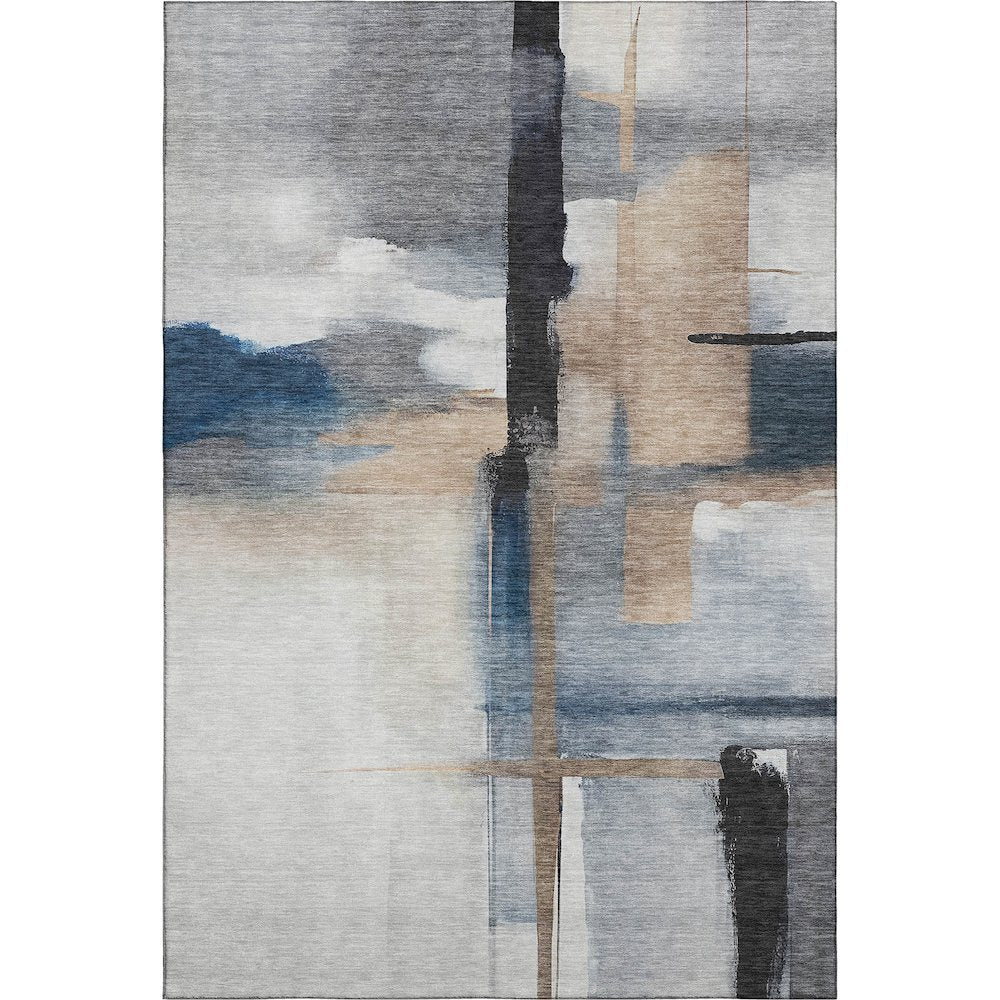 Luxury Washable Indoor/Outdoor Ravenna Blue 5' x 7'6" Rug