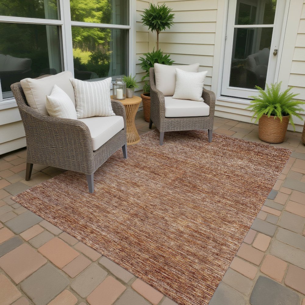 Luxury Washable Indoor/Outdoor Soft Essentials SE1 Orange 3' x 5' Rug