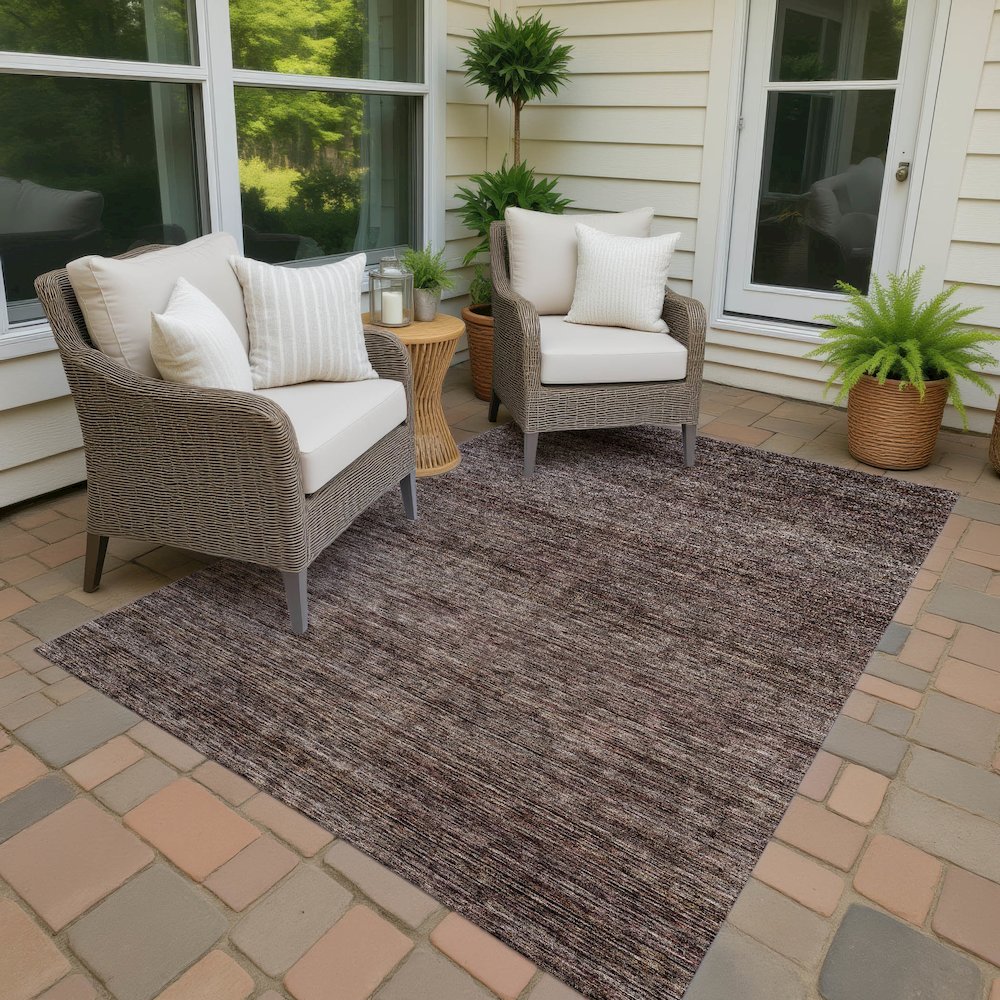 Luxury Washable Indoor/Outdoor Soft Essentials SE1 Brown 3' x 5' Rug