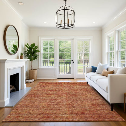 Luxury Washable Indoor/Outdoor Soft Essentials SE1 Orange 5' x 7'6" Rug