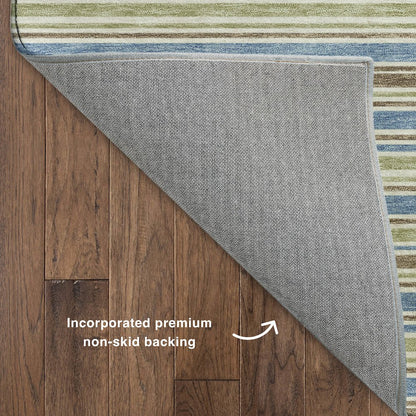 Luxury Washable Indoor/Outdoor Soft Essentials SE2 Blue 2'6" x 3'10" Rug