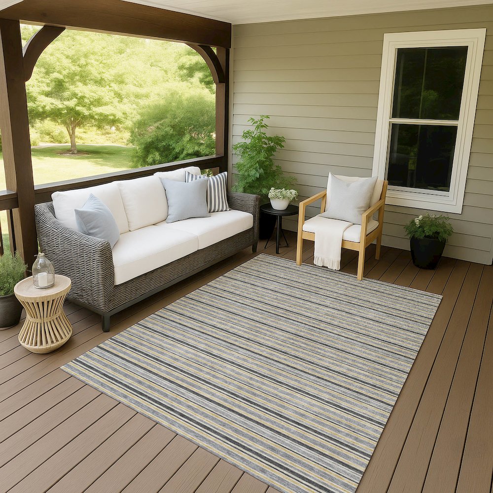 Luxury Washable Indoor/Outdoor Soft Essentials SE2 Gray 3' x 5' Rug