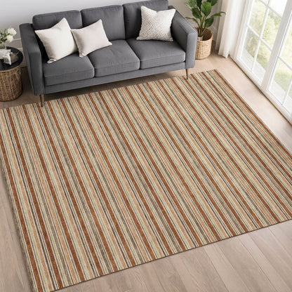Luxury Washable Indoor/Outdoor Soft Essentials SE2 Orange 5' x 7'6" Rug