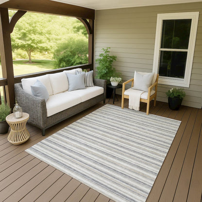 Luxury Washable Indoor/Outdoor Soft Essentials SE2 Gray 3' x 5' Rug