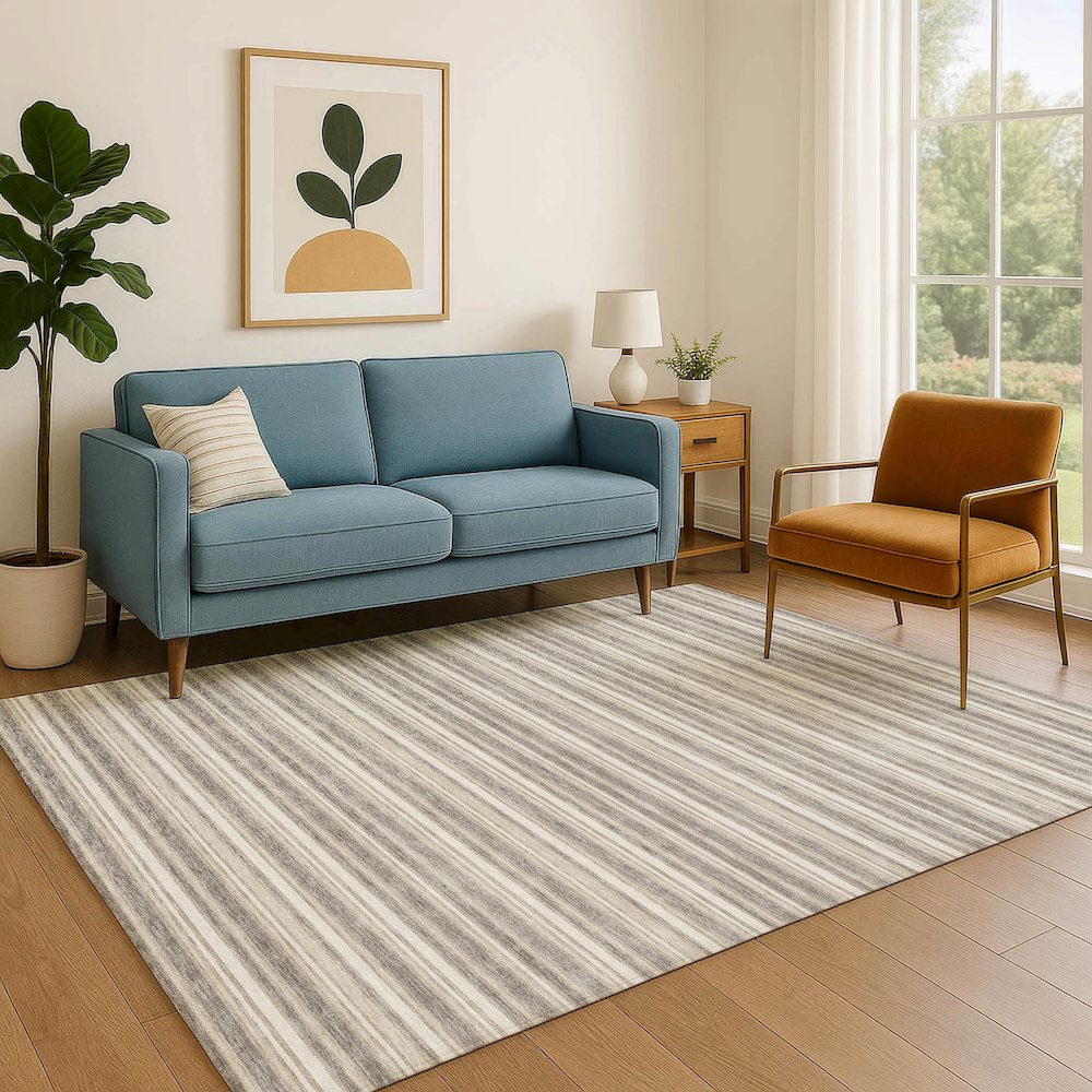 Luxury Washable Indoor/Outdoor Soft Essentials SE2 Brown 5' x 7'6" Rug