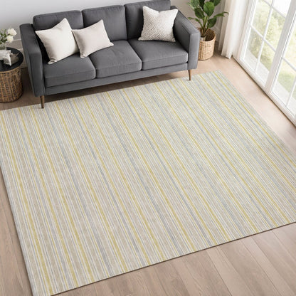 Luxury Washable Indoor/Outdoor Soft Essentials SE2 Gold 5' x 7'6" Rug