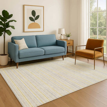 Luxury Washable Indoor/Outdoor Soft Essentials SE2 Gold 5' x 7'6" Rug