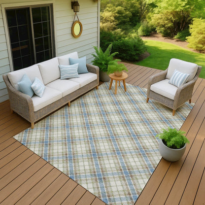 Luxury Washable Indoor/Outdoor Soft Essentials SE3 Blue 3' x 5' Rug