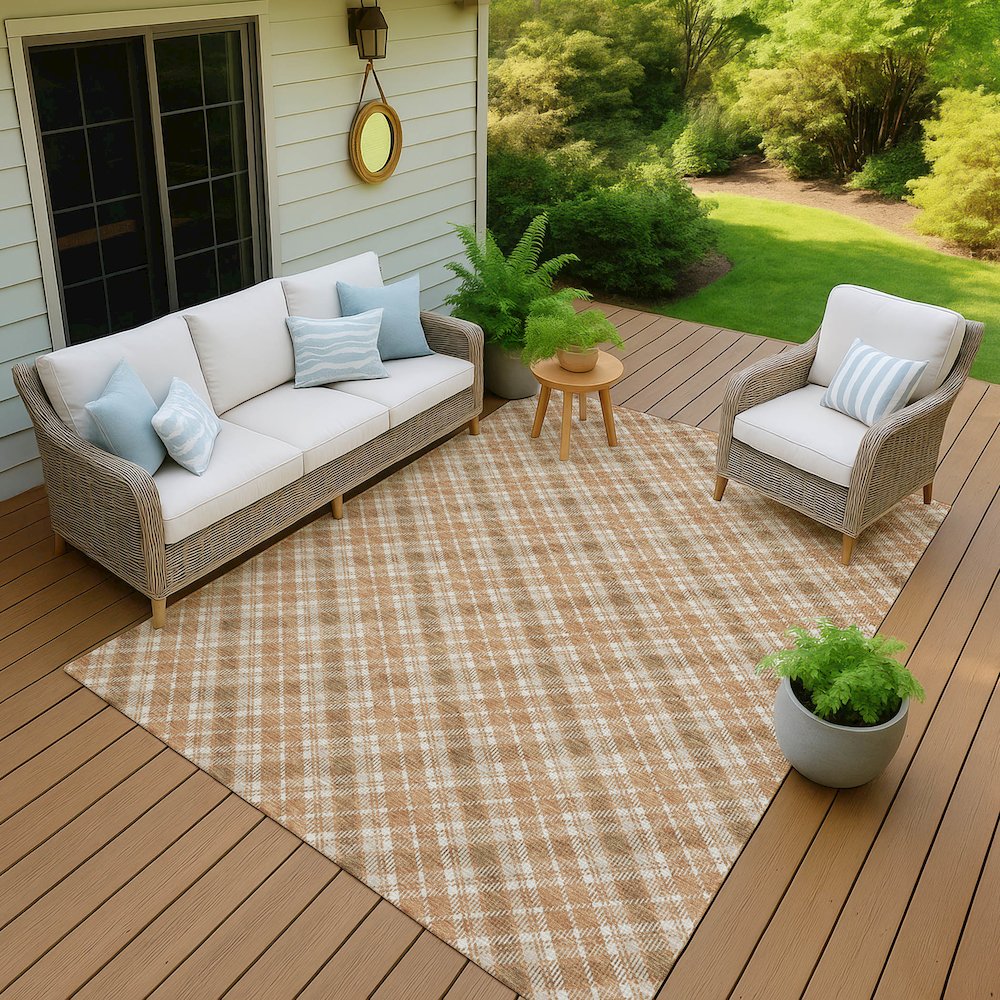 Luxury Washable Indoor/Outdoor Soft Essentials SE3 Orange 3' x 5' Rug