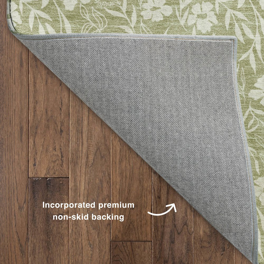 Luxury Washable Indoor/Outdoor Soft Essentials SE4 Green 2'6" x 3'10" Rug