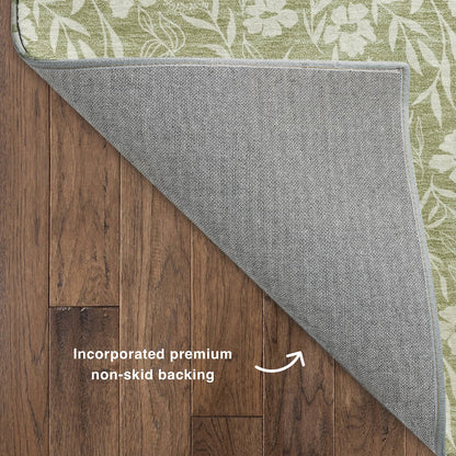 Luxury Washable Indoor/Outdoor Soft Essentials SE4 Green 2'6" x 3'10" Rug