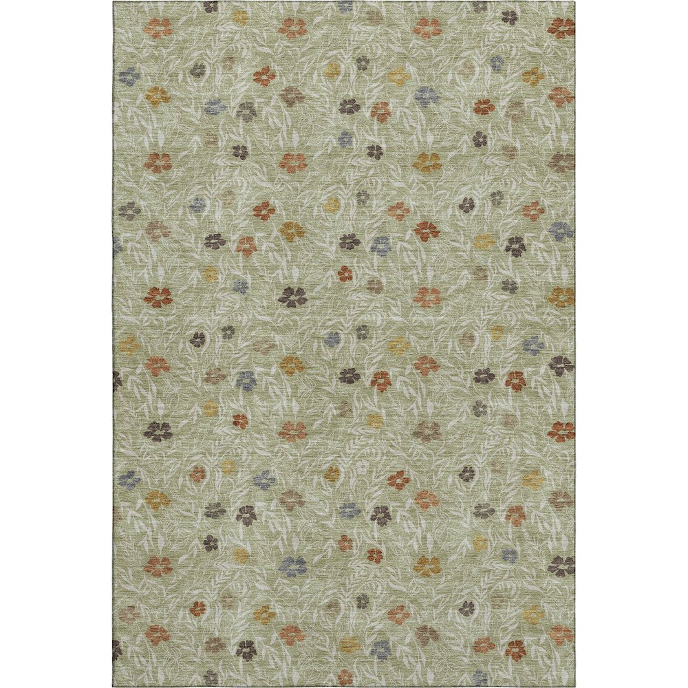 Luxury Washable Indoor/Outdoor Soft Essentials SE4 Green 5' x 7'6" Rug