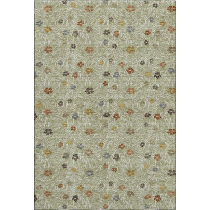 Luxury Washable Indoor/Outdoor Soft Essentials SE4 Green 5' x 7'6" Rug
