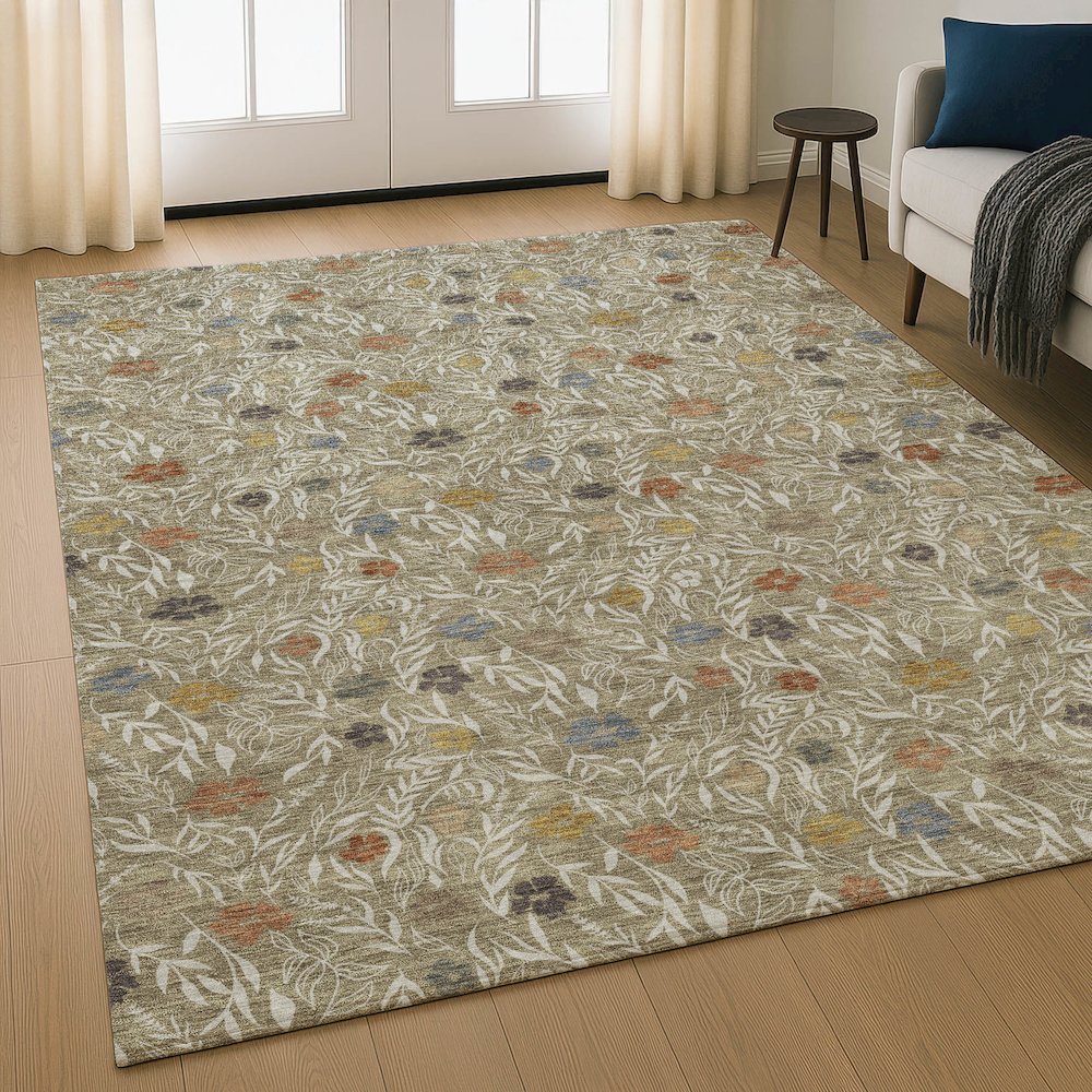 Luxury Washable Indoor/Outdoor Soft Essentials SE4 Brown 5' x 7'6" Rug