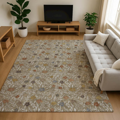 Luxury Washable Indoor/Outdoor Soft Essentials SE4 Brown 5' x 7'6" Rug
