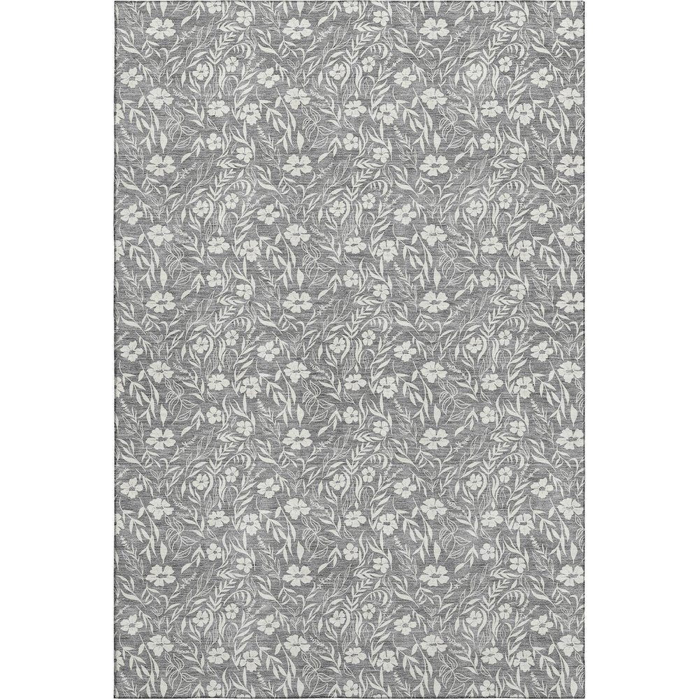 Luxury Washable Indoor/Outdoor Soft Essentials SE4 Gray 5' x 7'6" Rug