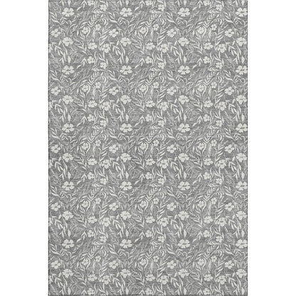 Luxury Washable Indoor/Outdoor Soft Essentials SE4 Gray 5' x 7'6" Rug
