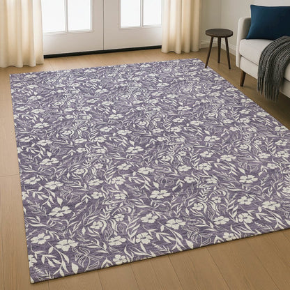 Luxury Washable Indoor/Outdoor Soft Essentials SE4 Purple 5' x 7'6" Rug