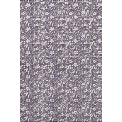 Luxury Washable Indoor/Outdoor Soft Essentials SE4 Purple 5' x 7'6" Rug