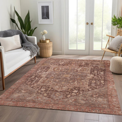 Luxury Washable Indoor/Outdoor Solace Burgundy 5' x 7'6" Rug