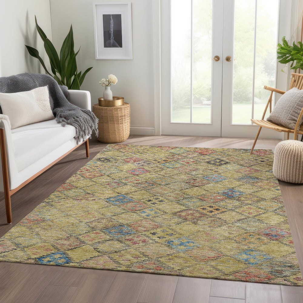 Luxury Washable Indoor/Outdoor Solace Gold 5' x 7'6" Rug
