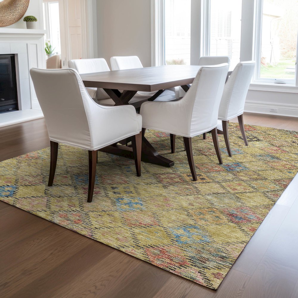 Luxury Washable Indoor/Outdoor Solace Gold 5' x 7'6" Rug