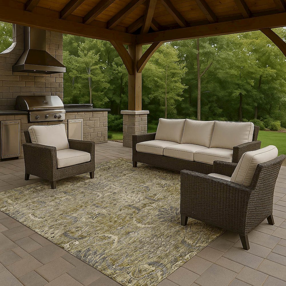 Luxury Washable Indoor/Outdoor Solace Taupe 5' x 7'6" Rug