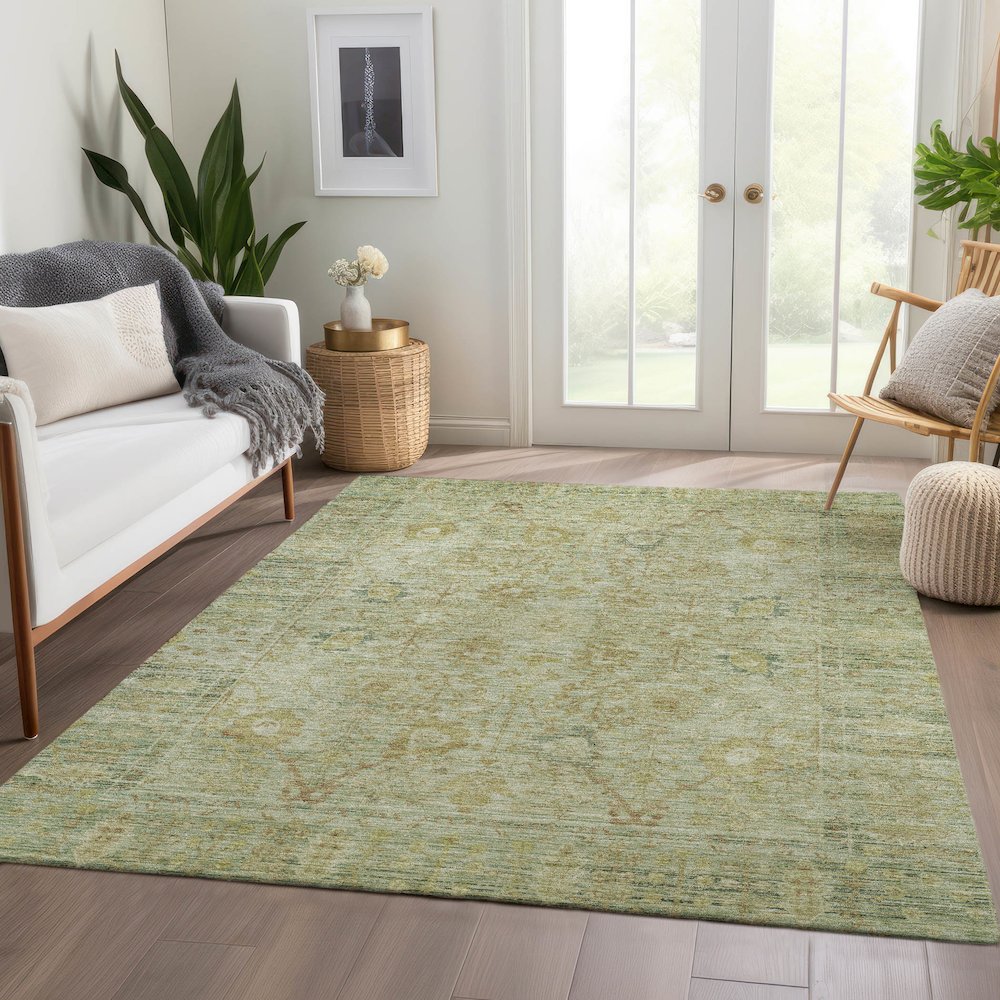 Luxury Washable Indoor/Outdoor Solace Sage 5' x 7'6" Rug