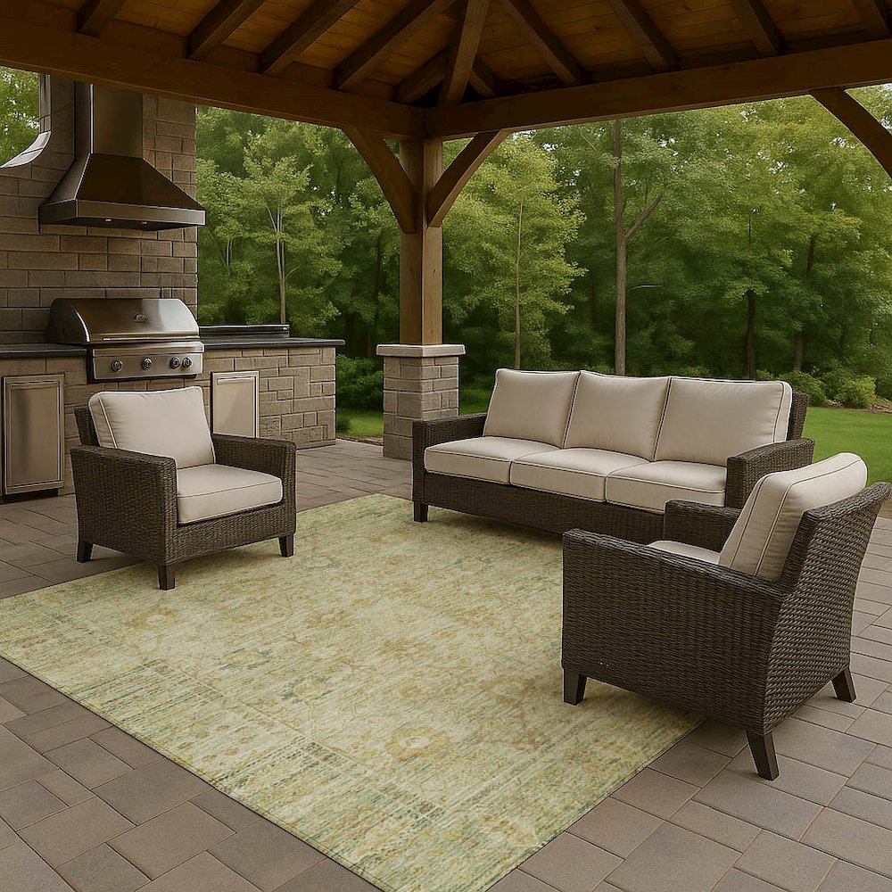 Luxury Washable Indoor/Outdoor Solace Sage 5' x 7'6" Rug