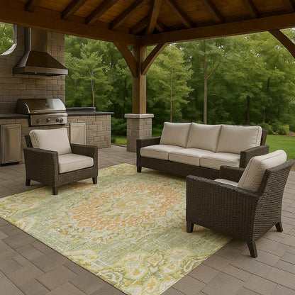 Luxury Washable Indoor/Outdoor Tabrook Aloe 5' x 7'6" Rug