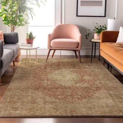 Luxury Washable Indoor/Outdoor Tabrook Paprika 5' x 7'6" Rug