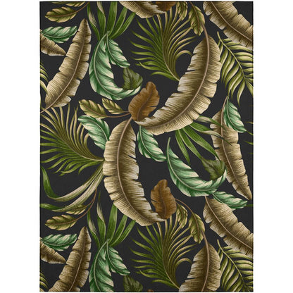 Indoor/Outdoor Tropics TC1 Black Washable 3' x 5' Rug