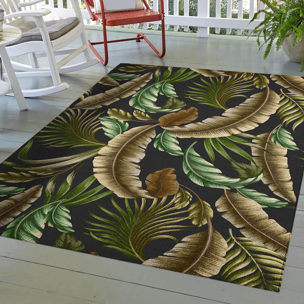 Indoor/Outdoor Tropics TC1 Black Washable 3' x 5' Rug