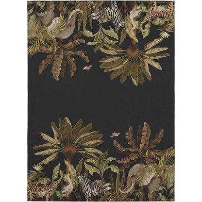 Indoor/Outdoor Tropics TC8 Black Washable 3' x 5' Rug