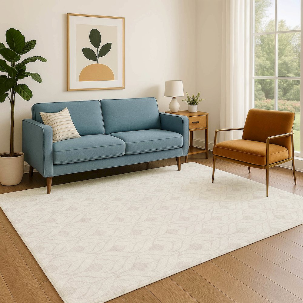 Luxury Washable Indoor/Outdoor The Reserve Ivory 5' x 7'6" Rug