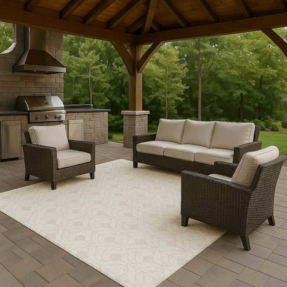 Luxury Washable Indoor/Outdoor The Reserve Ivory 5' x 7'6" Rug