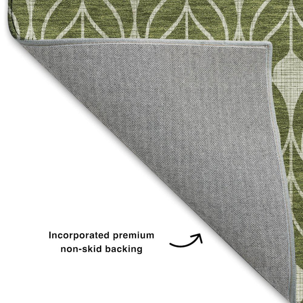 Luxury Washable Indoor/Outdoor The Reserve Olive 2'6" x 3'10" Rug