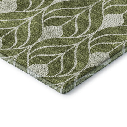 Luxury Washable Indoor/Outdoor The Reserve Olive 2'6" x 3'10" Rug