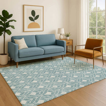 Luxury Washable Indoor/Outdoor The Reserve Teal 5' x 7'6" Rug