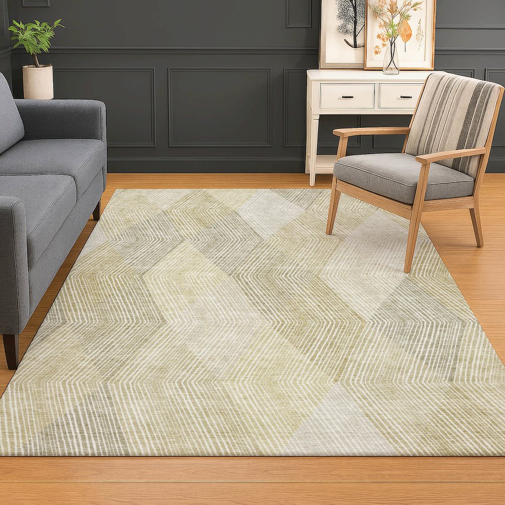Luxury Washable Indoor/Outdoor The Reserve Beige 5' x 7'6" Rug