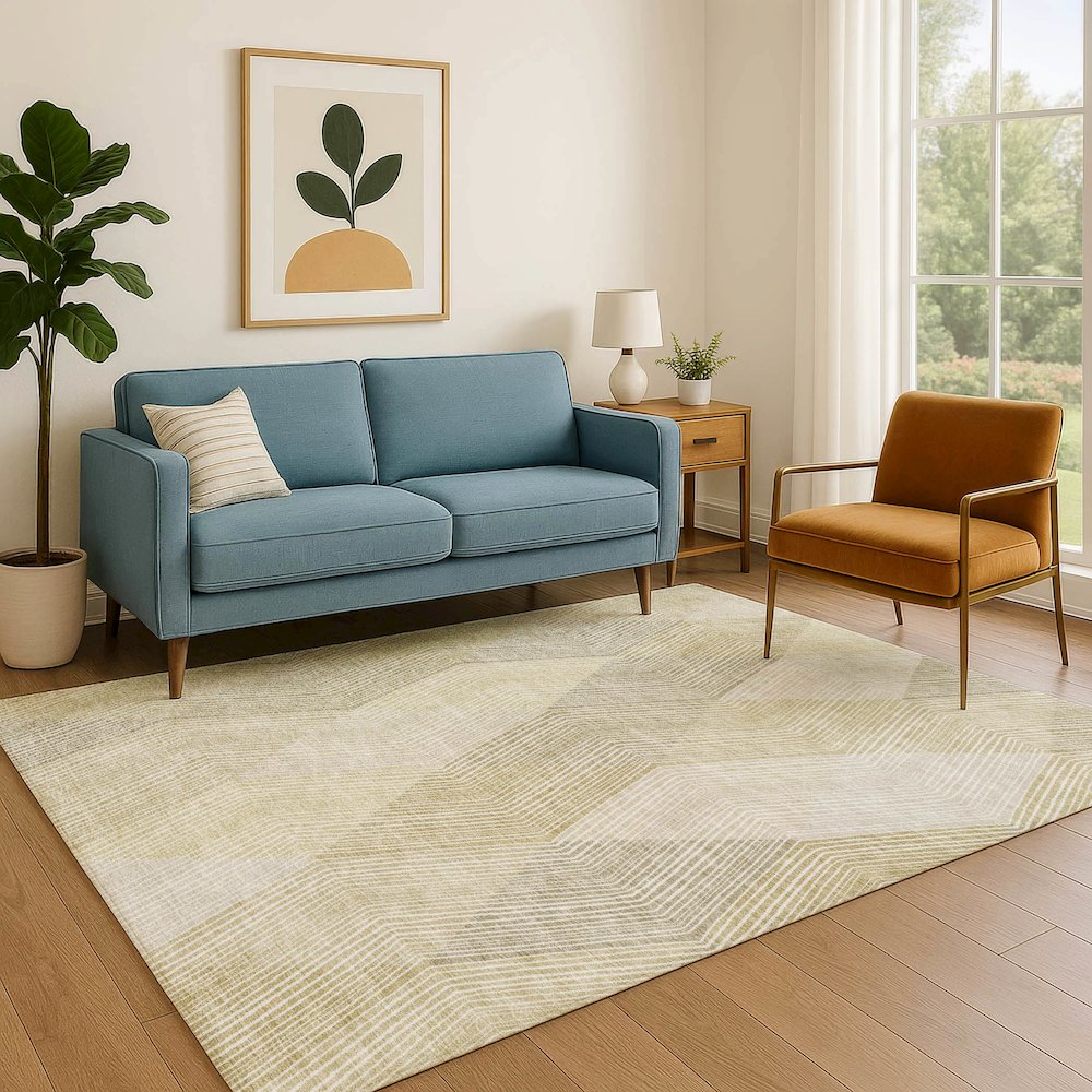 Luxury Washable Indoor/Outdoor The Reserve Beige 5' x 7'6" Rug