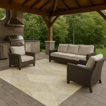 Luxury Washable Indoor/Outdoor The Reserve Beige 5' x 7'6" Rug
