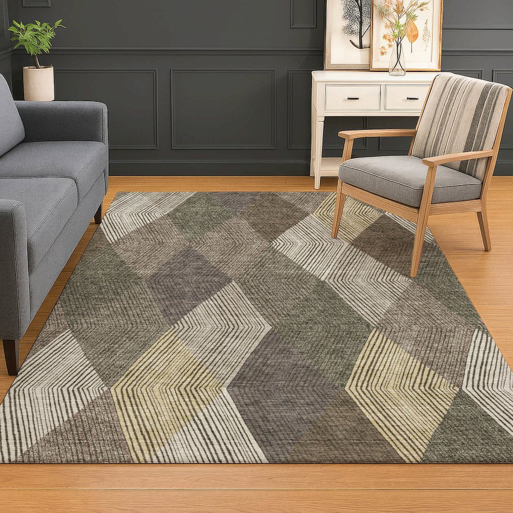 Luxury Washable Indoor/Outdoor The Reserve Brown 5' x 7'6" Rug