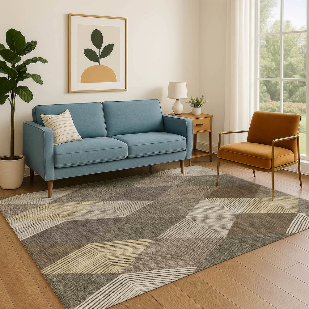 Luxury Washable Indoor/Outdoor The Reserve Brown 5' x 7'6" Rug