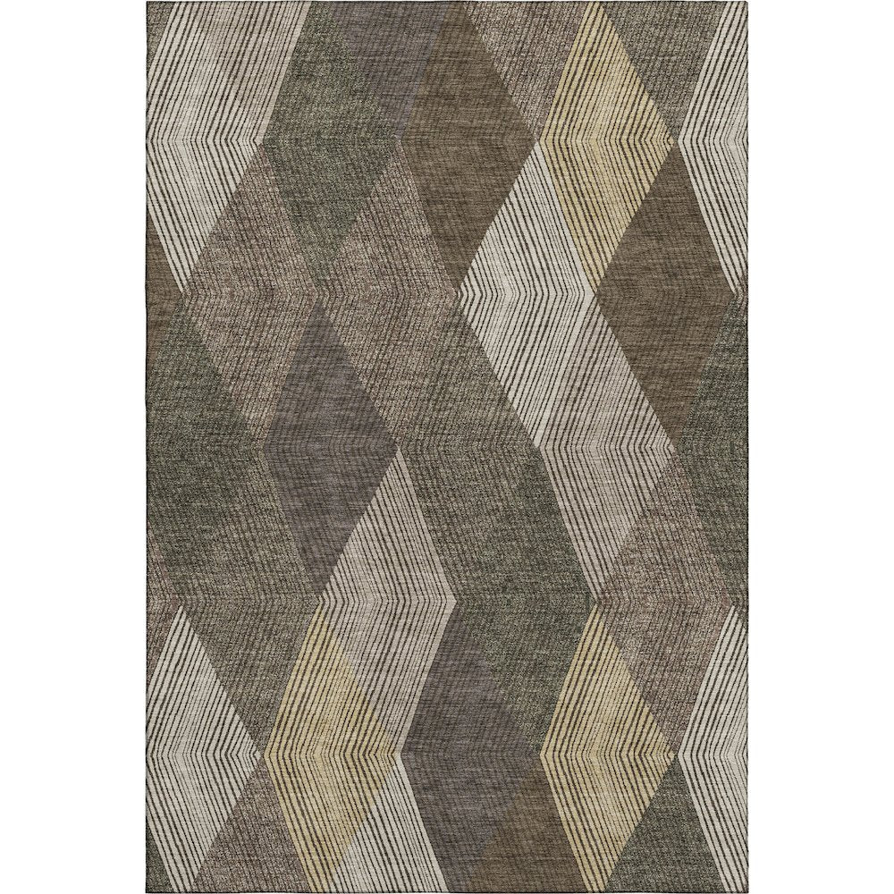 Luxury Washable Indoor/Outdoor The Reserve Brown 5' x 7'6" Rug