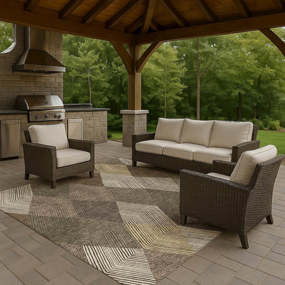 Luxury Washable Indoor/Outdoor The Reserve Brown 5' x 7'6" Rug
