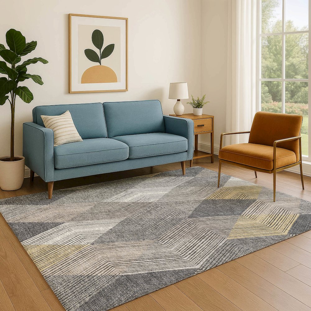 Luxury Washable Indoor/Outdoor The Reserve Charcoal 5' x 7'6" Rug