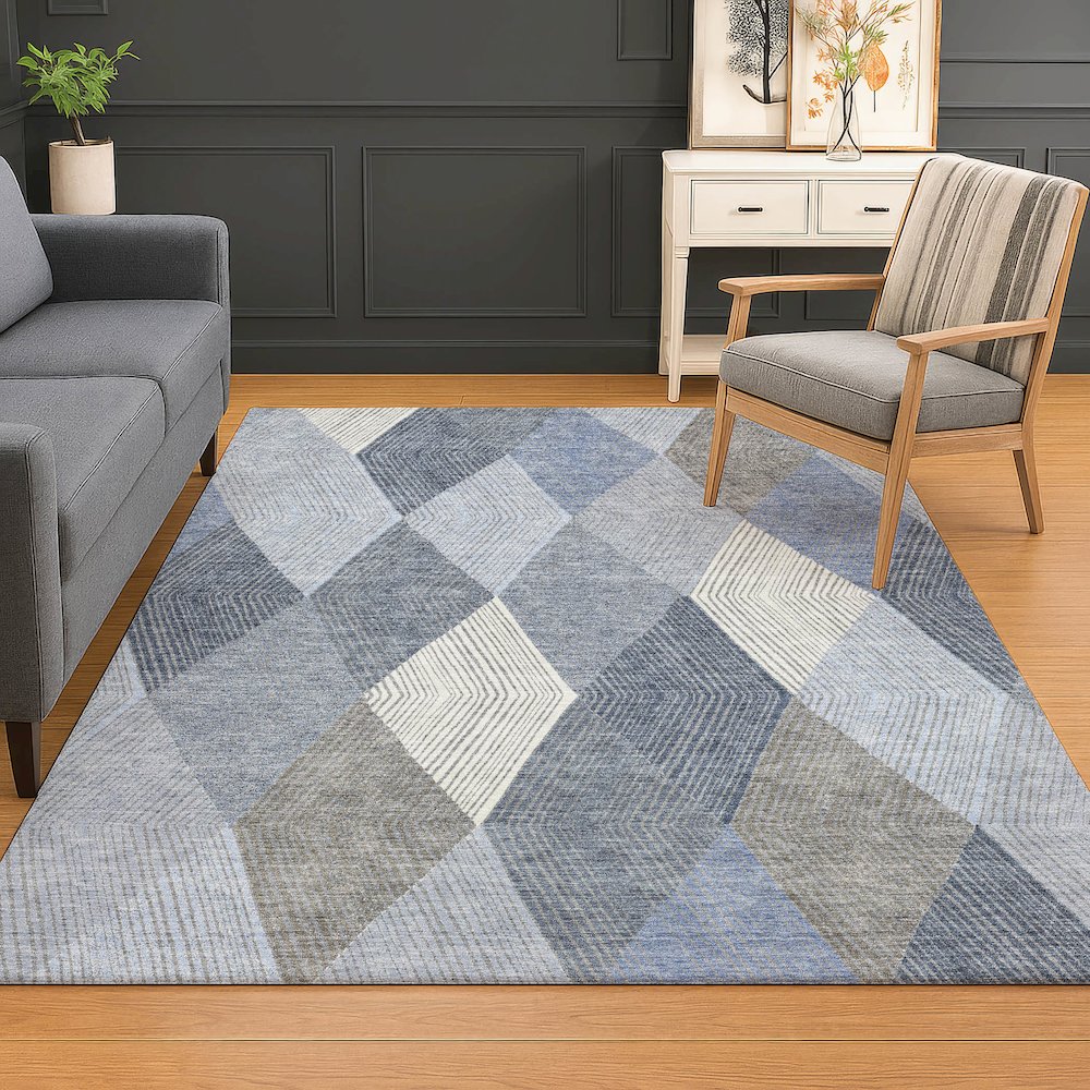 Luxury Washable Indoor/Outdoor The Reserve Denim 5' x 7'6" Rug