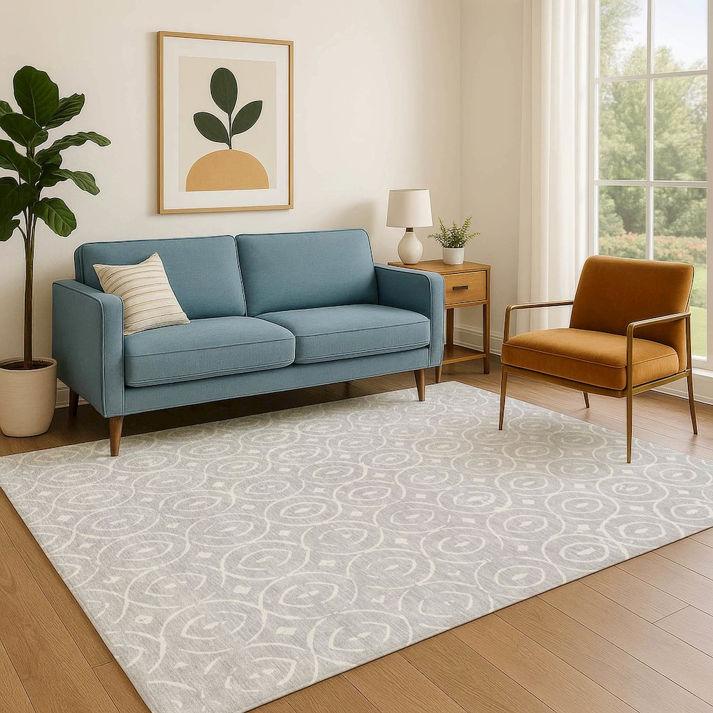 Luxury Washable Indoor/Outdoor The Reserve Silver 5' x 7'6" Rug